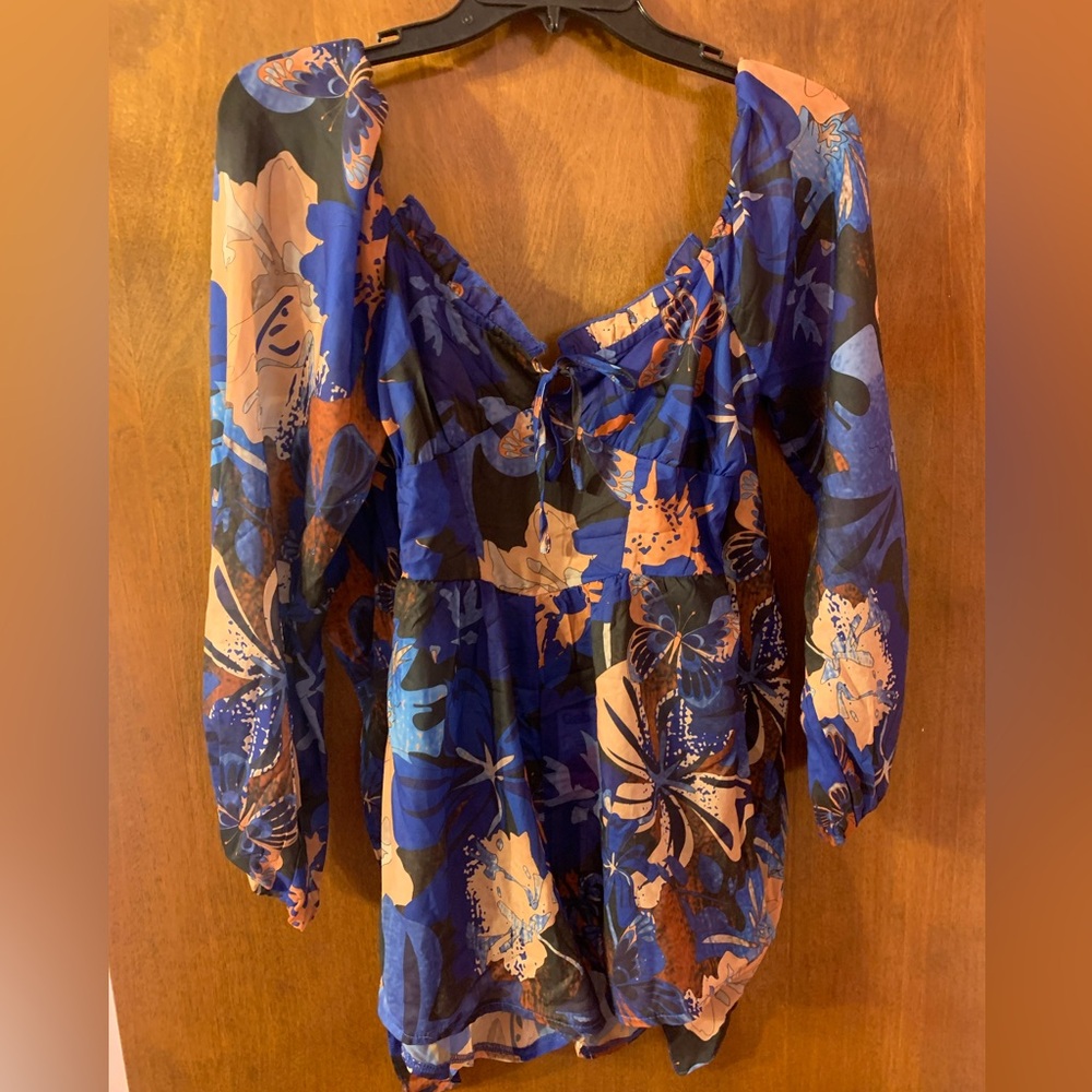 PRETTYLITTLETHING Chiffon Romper Tie Back Elastic Waist Playsuit